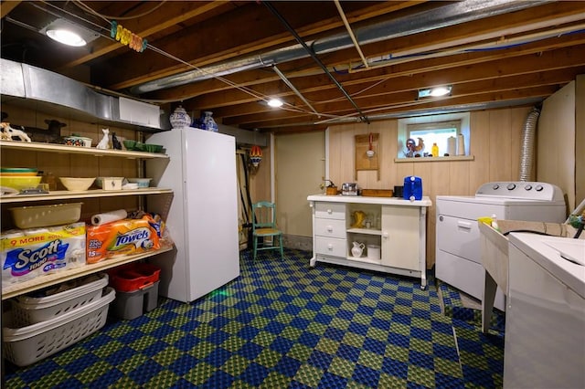 115 River Ave, Glenfield, PA 15143 - finished basement featuring independent washer and dryer and freestanding refrigerator