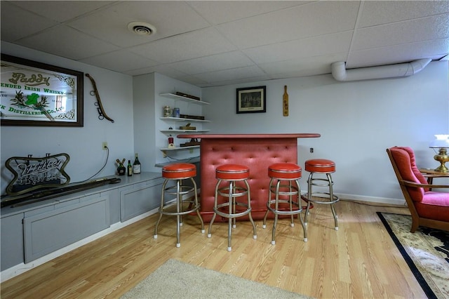 115 River Ave, Glenfield, PA 15143 - indoor dry bar featuring a paneled ceiling and light wood-style floors