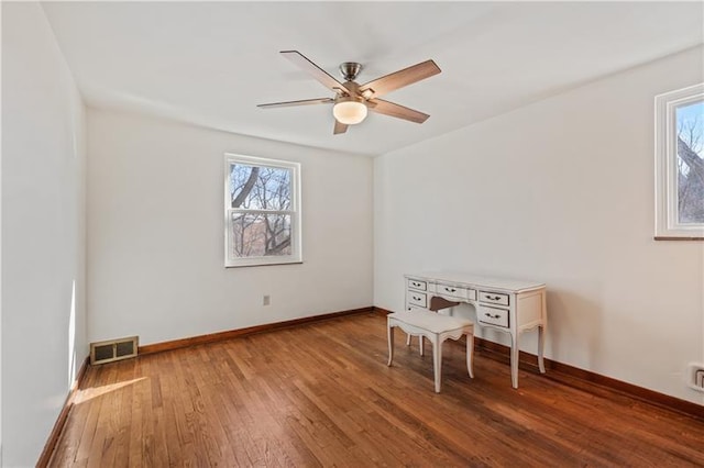 149 Fairfax Rd, Forest Hills Boro, PA 15221 - spare room featuring healthy amount of natural light, wood-type flooring, ceiling fan, and baseboards