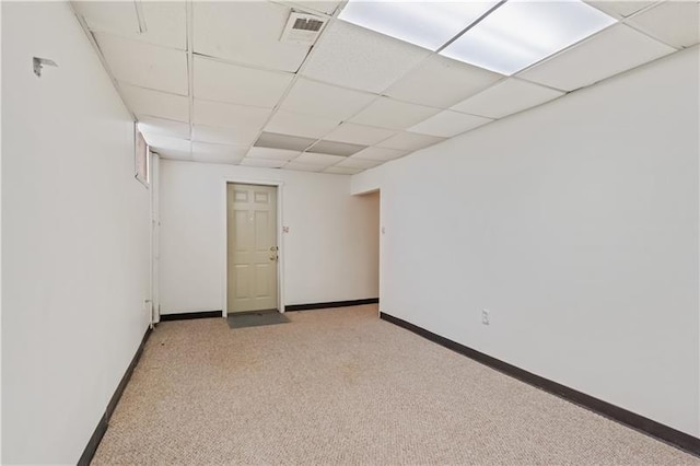 149 Fairfax Rd, Forest Hills Boro, PA 15221 - empty room featuring baseboards, light carpet, and a drop ceiling