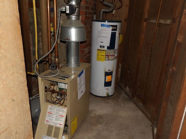 utility room featuring electric water heater