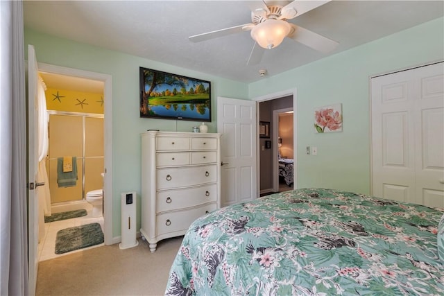 113 Seavey Highlands, Shaler, PA 15223 - bedroom with a closet, ensuite bathroom, a ceiling fan, and baseboards