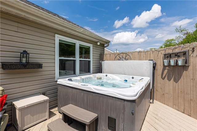 113 Seavey Highlands, Shaler, PA 15223 - wooden deck featuring a hot tub and fence