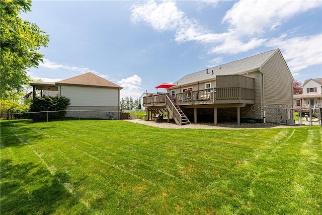 113 Seavey Highlands, Shaler, PA 15223 - back of house with a deck, stairs, and a gate