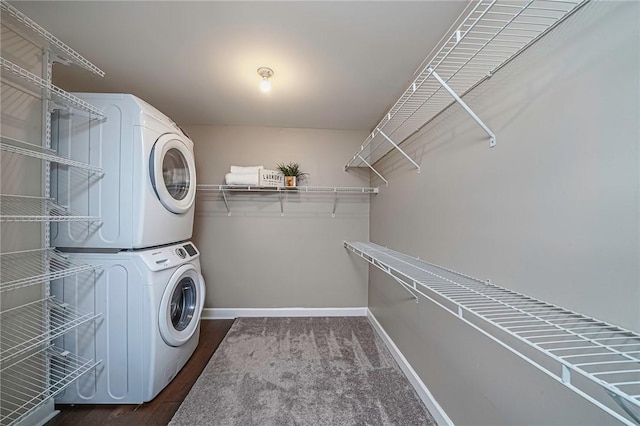 1611 Kenzie Dr, Robinson Twp Nwa, PA 15205 - laundry area with stacked washer / drying machine and baseboards