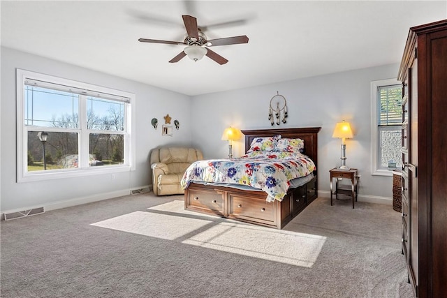 216 Settlers Ct, Peters Twp, PA 15367 - bedroom featuring light colored carpet, baseboards, and a ceiling fan