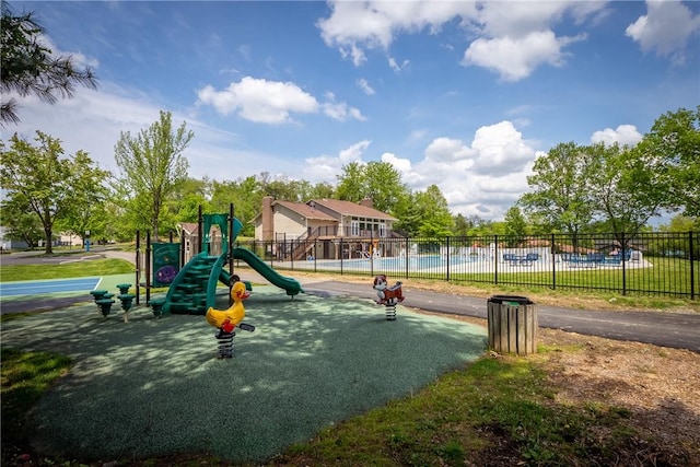 communal playground with fence