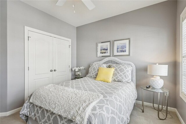 1241 Newbury Highland, South Fayette, PA 15017 - carpeted bedroom featuring baseboards, a closet, and ceiling fan