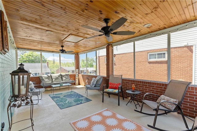 1390 Cardinal Dr, Scott Twp Sal, PA 15243 - sunroom / solarium with ceiling fan, outdoor lounge area, and healthy amount of natural light