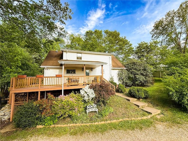 155 Elm St, Saint Clair Twp, PA 15954 - rear view of house with a deck