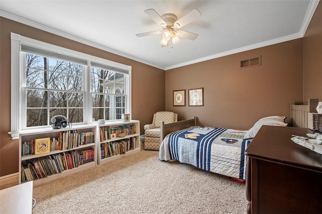 904 Champlain Pl, Adams Twp, PA 15044 - bedroom with carpet flooring, crown molding, and a ceiling fan