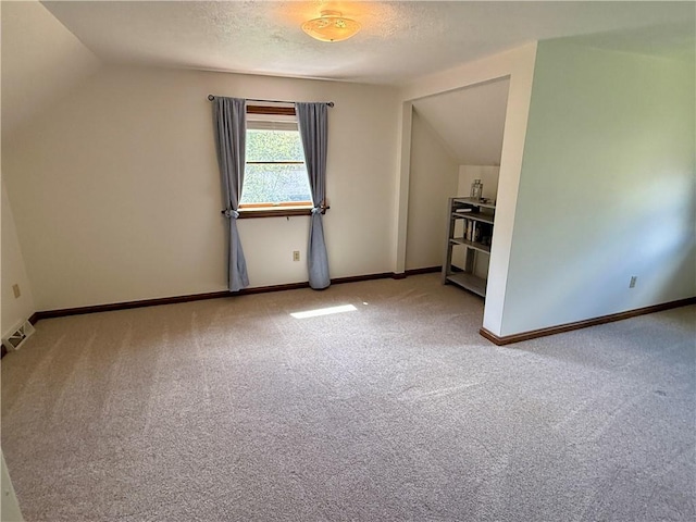 111 Mccall Rd, Franklin Twp But, PA 16001 - additional living space with lofted ceiling, carpet, baseboards, and a textured ceiling