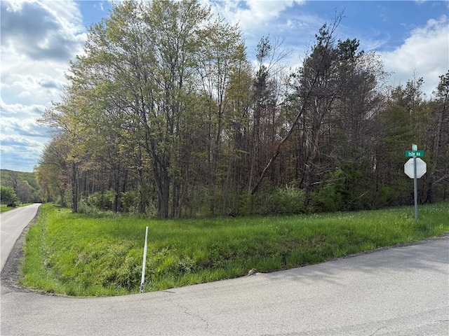 111 Mccall Rd, Franklin Twp But, PA 16001 - view of asphalt street featuring a wooded view and traffic signs