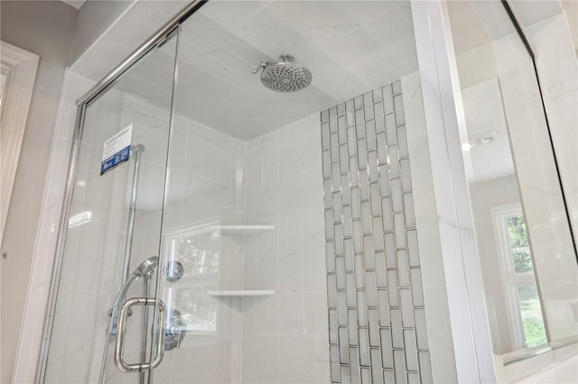 full bathroom with a shower stall