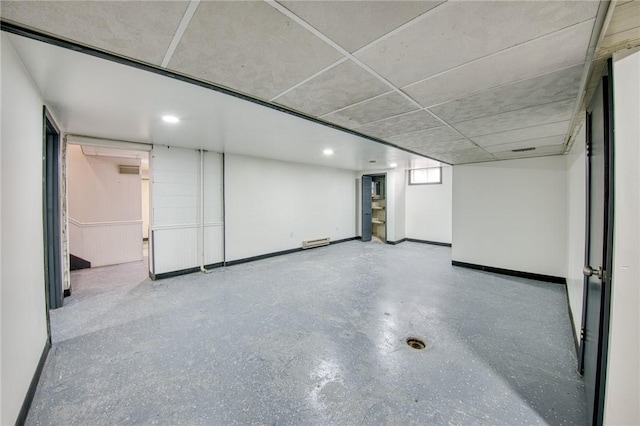 710 4th Ave, Ford City Boro, PA 16226 - below grade area with recessed lighting, a baseboard radiator, and baseboards