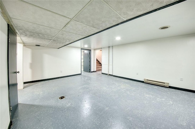 710 4th Ave, Ford City Boro, PA 16226 - finished below grade area featuring baseboard heating, baseboards, and stairway