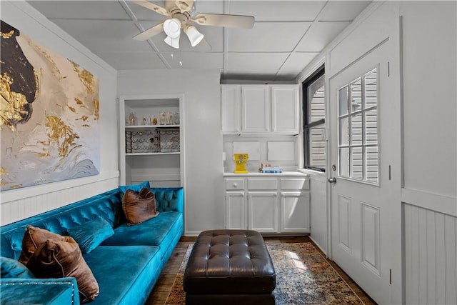 2611 Jane St, South Side, PA 15203 - sitting room featuring wood finished floors and a ceiling fan