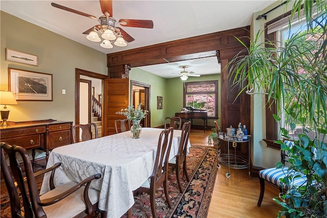 209 Bon Air Ave, Bon Air, PA 15210 - dining space with ceiling fan and light wood finished floors