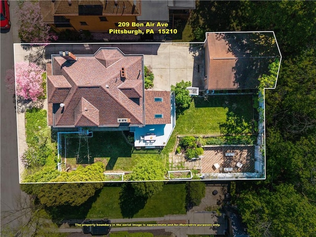 209 Bon Air Ave, Bon Air, PA 15210 - view from above of property with property parcel outlined