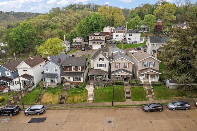 aerial perspective of suburban area
