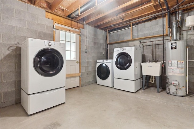 921 Bideford Dr, South Park, PA 15129 - washroom featuring water heater and independent washer and dryer