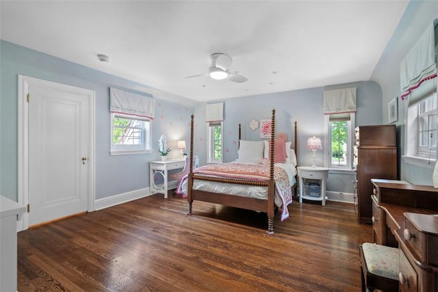401 Parker Dr, Mt Lebanon, PA 15216 - bedroom with multiple windows, baseboards, and wood finished floors