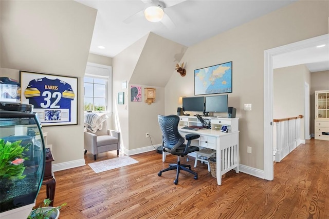 149 Walnut Ridge Dr, Chippewa Twp, PA 15010 - office featuring wood finished floors, baseboards, ceiling fan, and recessed lighting