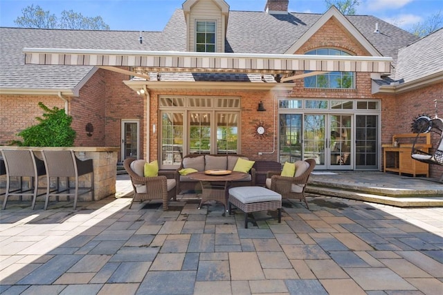 149 Walnut Ridge Dr, Chippewa Twp, PA 15010 - view of patio featuring a balcony, outdoor lounge area, and french doors