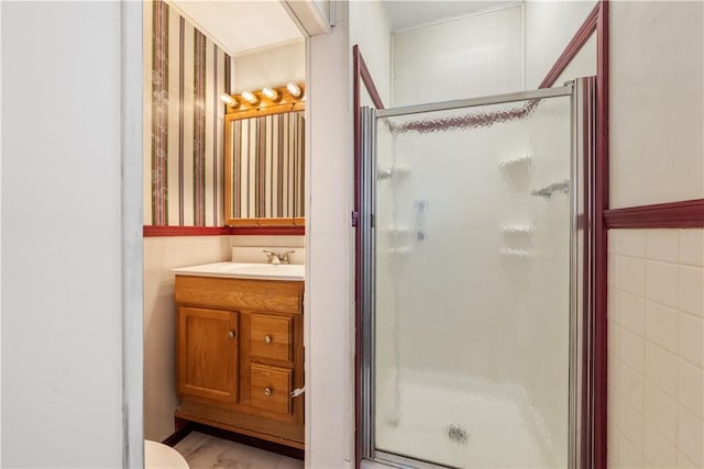 134 Modisette Ave, Donora, PA 15033 - full bath with a shower stall, vanity, and toilet