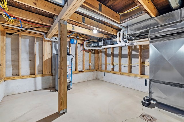 view of unfinished basement