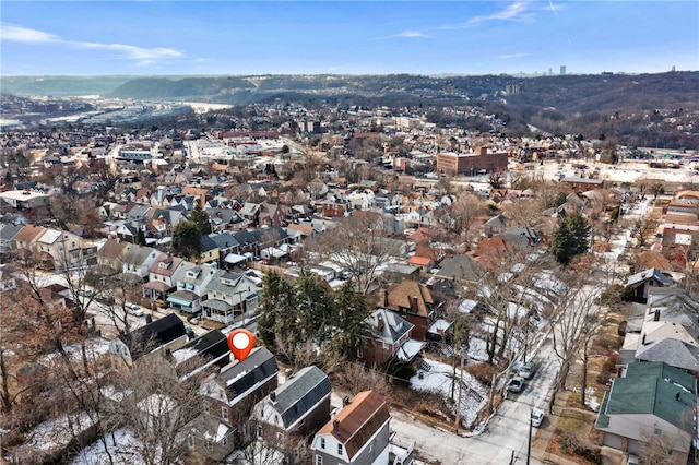 aerial view of property's location featuring nearby suburban area