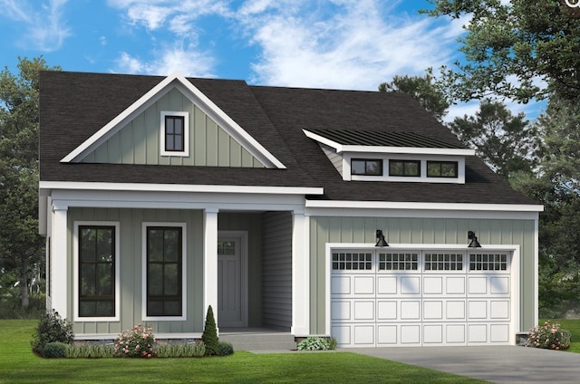 LOT245 Pature Dr, Baden, PA 15005 - view of front facade with board and batten siding, driveway, roof with shingles, covered porch, and an attached garage