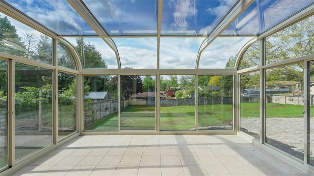 view of unfurnished sunroom