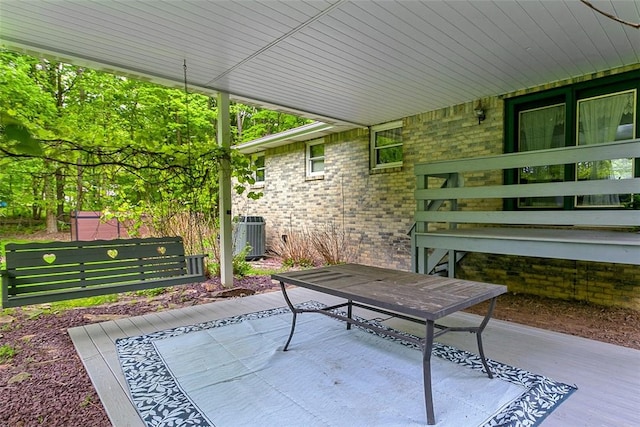 view of patio / terrace with central AC