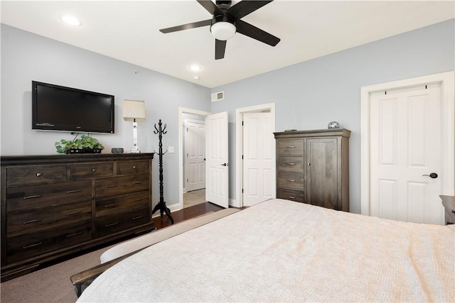 112 Shelton Place Dr, Connoquenessing Boro, PA 16033 - bedroom featuring baseboards, a ceiling fan, and recessed lighting