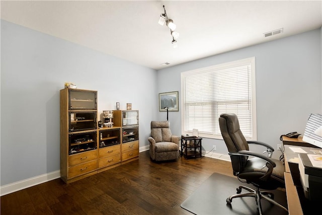 112 Shelton Place Dr, Connoquenessing Boro, PA 16033 - office space with wood finished floors, baseboards, and rail lighting