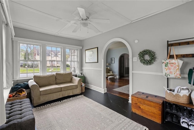 sunroom / solarium with arched walkways