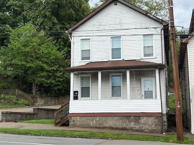 view of front of house featuring covered porch
