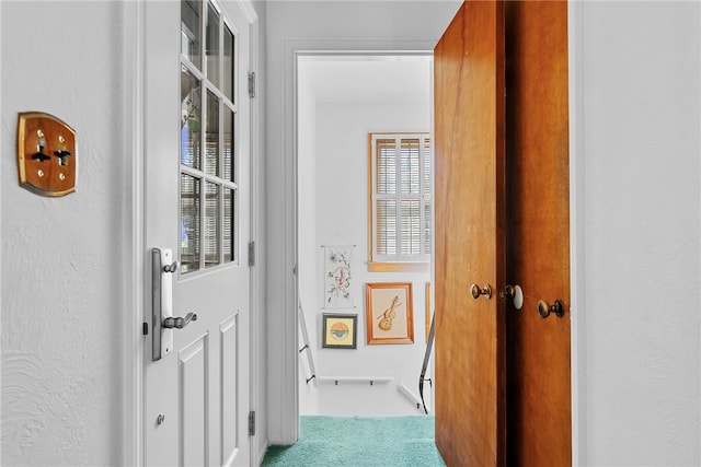 hall with carpet
