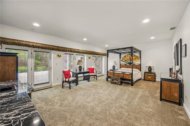 1700 Forker Blvd, Hermitage, PA 16148 - carpeted bedroom with access to outside, recessed lighting, and baseboards