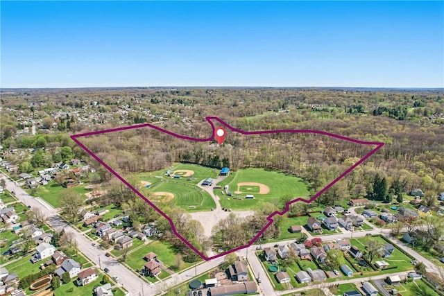 1700 Forker Blvd, Hermitage, PA 16148 - aerial overview of property's location featuring property parcel outlined and a heavily wooded area