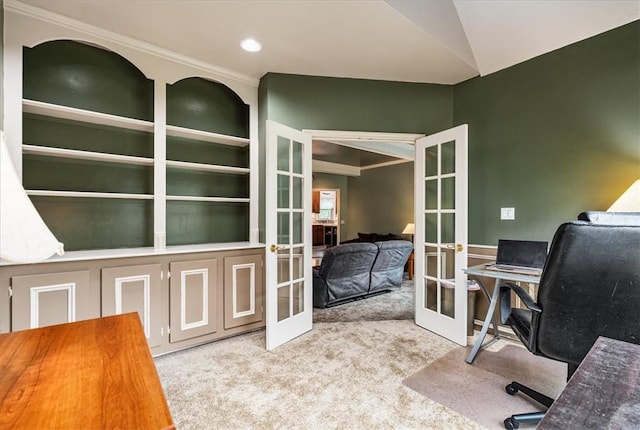 106 Briar Hill Dr, Jackson Twp But, PA 16063 - carpeted office with french doors and ornamental molding