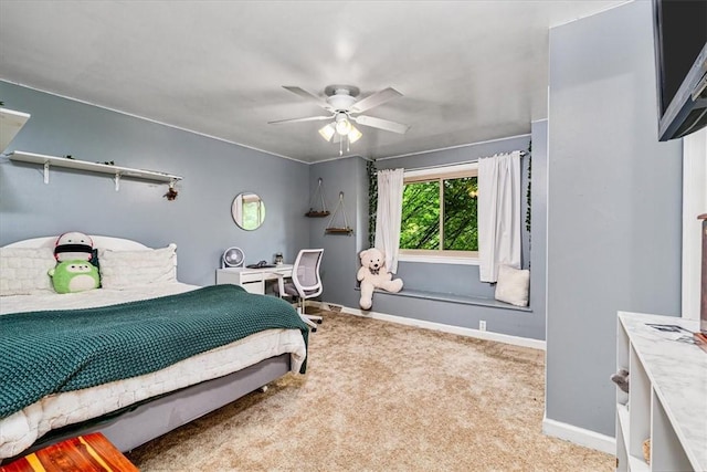 106 Briar Hill Dr, Jackson Twp But, PA 16063 - carpeted bedroom with baseboards, a desk, and a ceiling fan