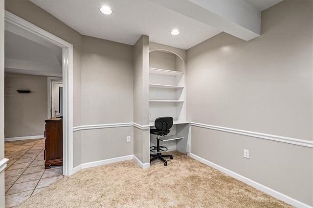 106 Briar Hill Dr, Jackson Twp But, PA 16063 - unfurnished office with baseboards, carpet floors, and recessed lighting