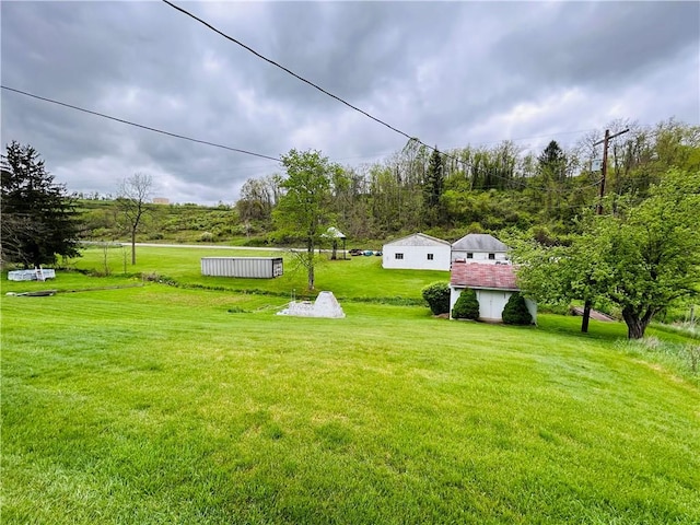 90 Dague Ln, South Franklin, PA 15301 - view of grassy yard featuring an outbuilding