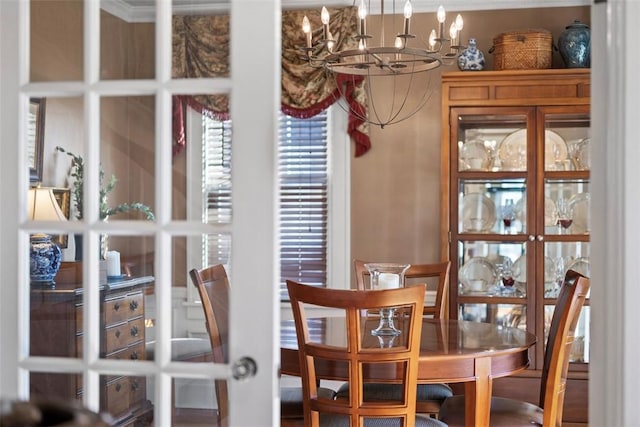 dining room featuring a chandelier