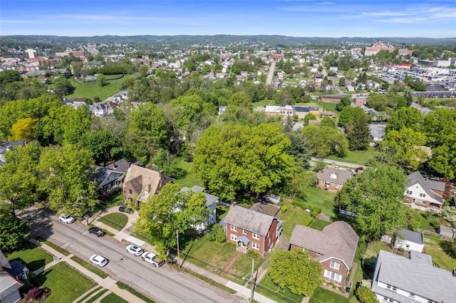 aerial overview of property's location with nearby suburban area