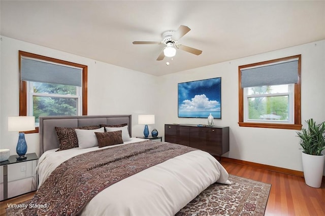 102 Olive Dr, Level Green, PA 15085 - bedroom with wood finished floors, baseboards, and ceiling fan