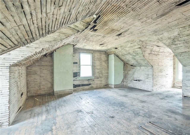 view of unfinished attic