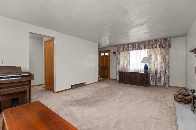 677 Olive St, Mccandless, PA 15237 - living area with carpet flooring, a fireplace, and baseboards